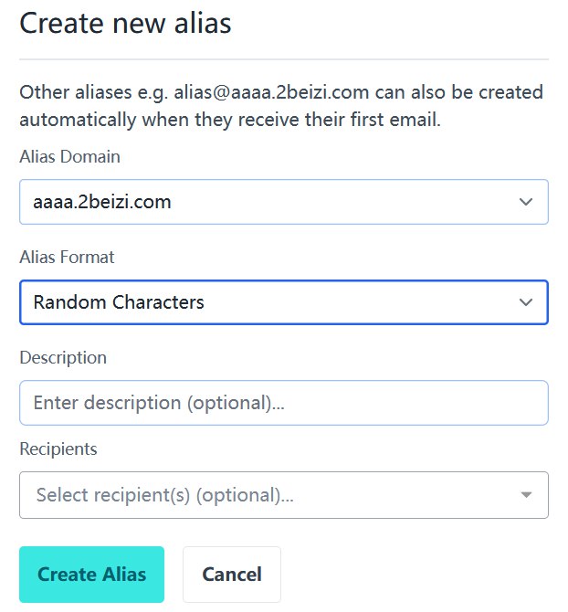 Create new alias-创建新的别名